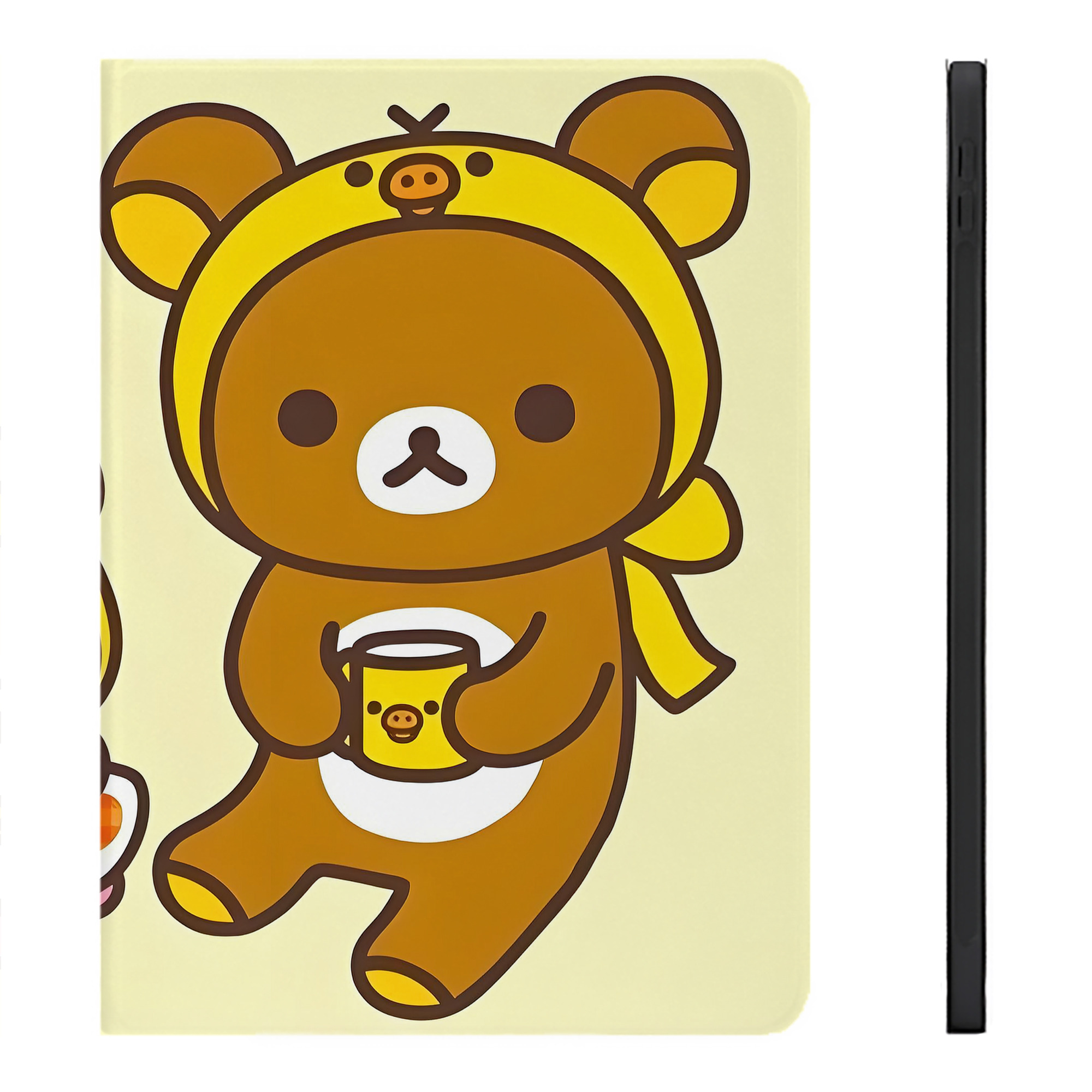（画像用） リラックマ リラックマ キイロイトリ Rilakkuma Korilakkuma Kiiroitori IPadケース ペンホルダー付き ブックスタイルデザイン